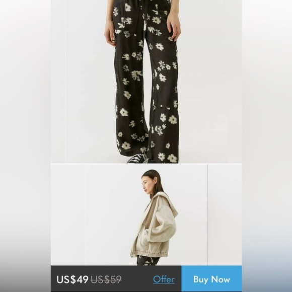 NWOT URBAN OUTFITTERS Marie Printed Cargo Pants ✨ - Picture 4 of 9